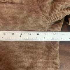 L.L. Bean Katahdin Iron Works Sherpa Waffle Fleece Henley Shirt Brown Mens LT