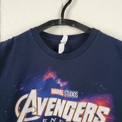 Avengers Endgame Shirt Mens Small Blue Crew Neck Short Sleeve Graphic Stretch