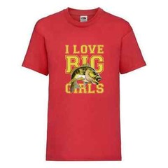 Fishing I Love Big Girls Fish Humour Novelty T Shirt Various Colours And Sizes