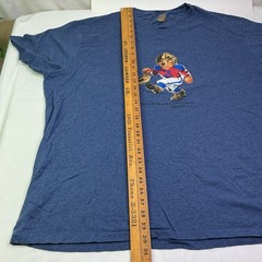 POLO Ralph Lauren Mens Football Bear Graphic T Shirt Size 3XB Blue Preppy