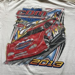 Vintage CDM Dirt Motorsports Tee Men’s XL Racing Dirt Track White 2013 Race Car