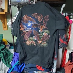 Vintage 90s Single Stitch Wild Cotton Bat Species Double Sided Graphic Shirt XL
