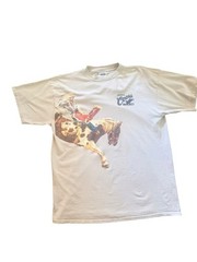 Vintage 1996 Coors Beer Cowboy Rodeo Wild West Tee Cream Colored Double Sided 2X