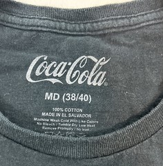 Coca-Cola T-Shirt Men’s MD(38/40) Black/White Vintage Retro Top