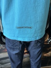 Chrome Hearts Long Sleeve Blue Matty Boy Cotton Tee Size Large “Brain Stain”