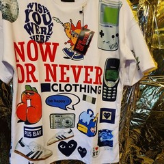 Now Or Never T Shirt Size S. EXTREMELY RARE. SUPER COOL MIX COLOR & PRINT. NEW