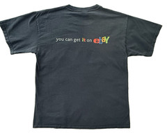 Vintage EBAY DAYDREAM Logo Black Short Sleeve T-Shirt Large Cotton Preshrunk