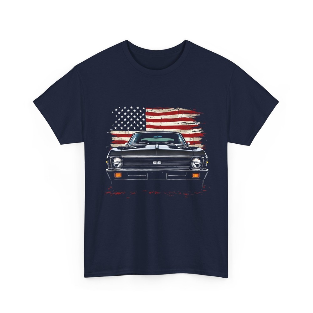 Old School Car American Flag 1972 72 Nova SS T-Shirt