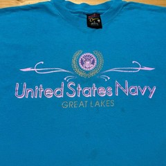 Vintage 90s United States Navy Military Base Great Lakes Graphic T-Shirt – Large