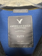 American Eagle Vintage Fit Thermal Shirt XS Black Eagle Logo Long Sleeve Y2K