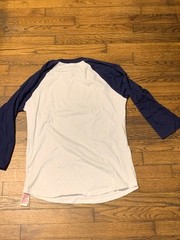 Men’s Disney World Faded 3/4 Sleeves 2 Tone Navy/White Graphic Shirt Medium