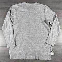 On The Byas Henley Shirt XL Grey Longer Length Layered Hem Long Sleeve