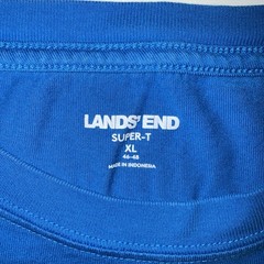 Lands’ End Men’s T-Shirt XL Blue Cotton Short Sleeve Super T Classic Dad Beach