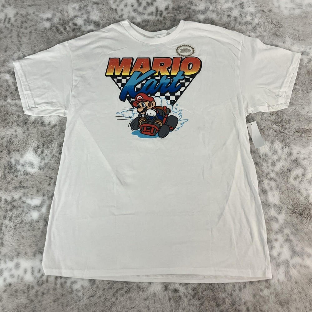 Official Nintendo MarioKart Mens Vintage Style T Shirt Racing Yoshi Toad Large B