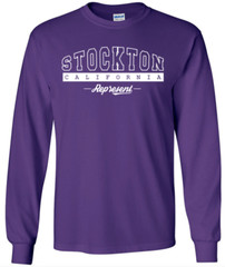 Stockton California State T-Shirt Long Sleeve Graphic Tees Unisex Apparel