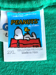 VTG Y2K Peanuts Snoopy Lucky Dog Clover Irish Short Sleeve Tee Shirt Adult 2XL