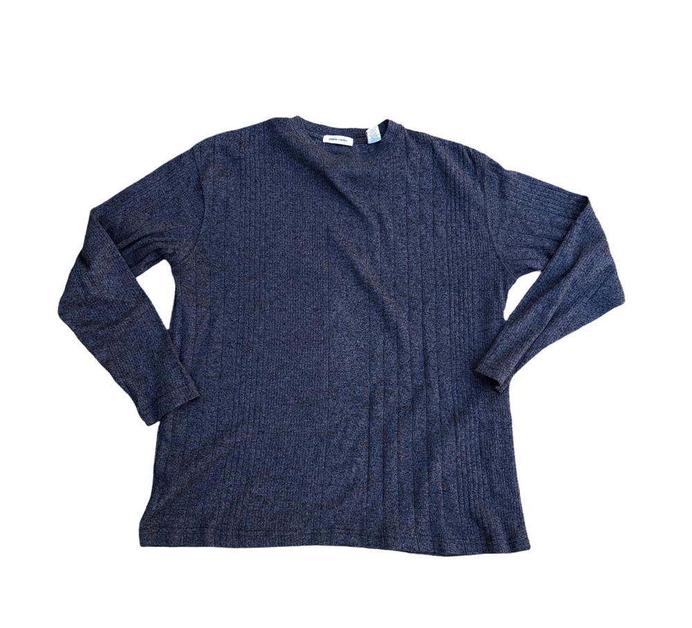PIERRE CARDIN Vintage Thick Pullover Shirt Men’s MEDIUM Grey Long Sleeve Crew