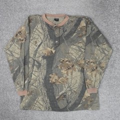 Vintage Ace Sportswear Made in USA Mens XL Camo Long Sleeve Collared Shirt