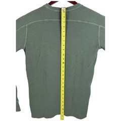 RRL Ralph Lauren Men’s Small Henley Shirt Green Waffle Knit Long Sleeve Thermal