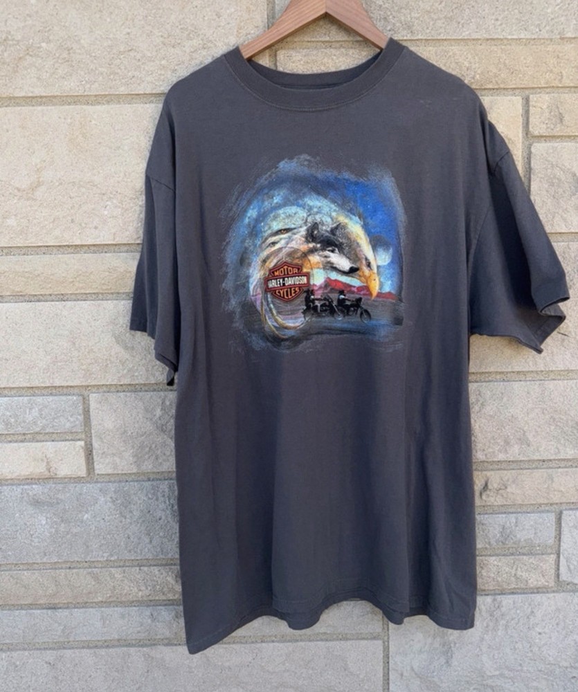 Harley Davidson Motorcycle Biker Wolf Eagle T-shirt Size 2XL London, England