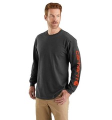Carhartt Men’s Loose Fit Long Sleeve Logo Pullover Shirt Size M Carbon Heather