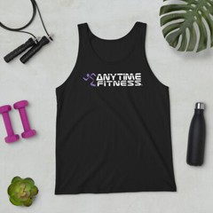 Mens ANYTIME FITNESS Black Workout Shirt Tank Top