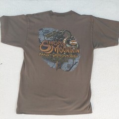 Harley Davidson I Rode The Dragon T Shirt Size Large Gray Smokey Mountain TN 07