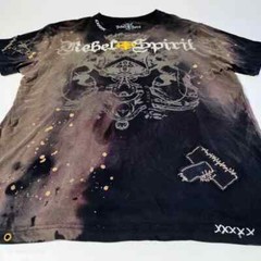 Rebel Spirit T Shirt Men’s XXL Black White Grey Gold Royal Skull Streetwear Used