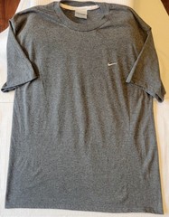 Vintage Y2K Nike Mini Swoosh T-Shirt Mens XL Heather Gray Embroidered Silver Tag