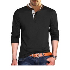 Zonbailon men’s T-shirt Comfortable polo shirt long sleeve breathable autumn