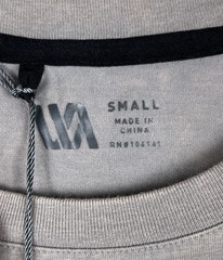 VRST Mens Pocket Tee Wash Four Way Stretch Gray size Small