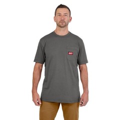 Milwaukee Men’s Medium Gray GRIDIRON Cotton/Polyester Pocket T-Shirt