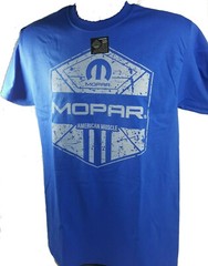 Blue T-Shirt – Mopar American Muscle w/ Blue M Logo / Emblem (Licensed)