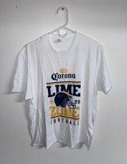 White Corona Lime Zone T-shirt Beer Large