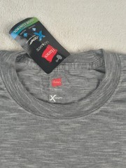 Hanes Ultimate X-Temp Mens Long Sleeve T-Shirt Slate Heather Performance New