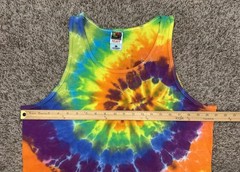 Vintage Tye Dye Multicolor Blank Tank Top Men’s Size Large FOTL Heavy Cotton Y2K