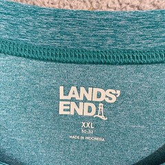 NWOT Lands’ End Men’s XXL Aqua Heather Short Sleeve T-Shirt
