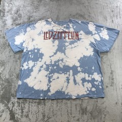 Led Zeppelin Shirt Mens 2XL Blue Tie Dye U.S. Tour 1975 Band Graphic Tee