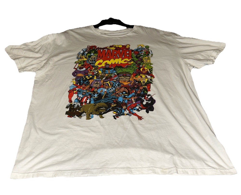 Marvel Comics Character Group Shot Graphic XL T-Shirt White