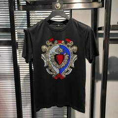 New Fashion Hot Drill Sequin Rhinestones Trend Cotton Summer Luxury Men T-Shirt