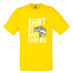 Fishing Bass Look Big Funny Humour Novelty T Shirt Various Colours And Sizes