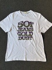 Levi’s T-Shirt Size XL Mens Slim Fit White Tee “501 Jeans Gold Dust”