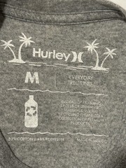 Hurley Gray Cotton Blend Knit Regular Fit Crew Neck Logo Graphic Tee Men’s M