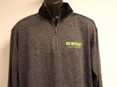 New Newport Rhode Island Adult Large L Grey/Black 1/4 Zip Performance Shirt