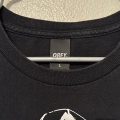 Vintage Obey Guy On Bike Gas Mask Shirt Large Y2K Grunge Bicycling Black BG6