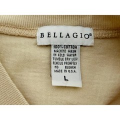 Bellagio Spirit Jersey Mens Large Tan Long Sleeve Puff Print Las Vegas USA Made