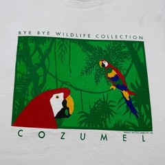 Vintage 90s Bye Bye Cozumel Mexico Wildlife Parrot Animal Graphic T-Shirt Large