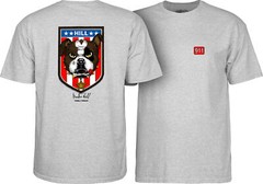Powell Peralta Frankie Hill BULLDOG Skateboard T Shirt ATHLETIC HEATHER