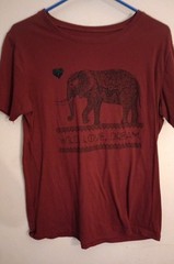 Red (maroon) Elephant Graphic T-Shirt XL (15-17) Juniors