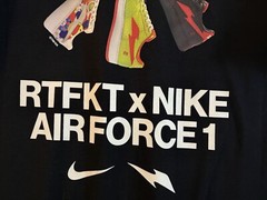RTFKT x Nike Air Force 1 Black T-Shirt Size L/XL With Tag As Pictured